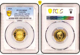 Australia 2023 $2 REMEMBRANCE Gold Poppy PCGS MS69
