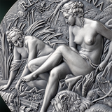 Cameroon 2025 2000F RESTING DIANA Celestial Beauty 2 oz Antiqued Silver Coin