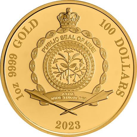 Niue 2023 $1 Australia at Night Flying Fox 1oz .9999 Gold Proof Coin 150 Mintage