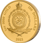Niue 2023 $1 Australia at Night Flying Fox 1oz .9999 Gold Proof Coin 150 Mintage