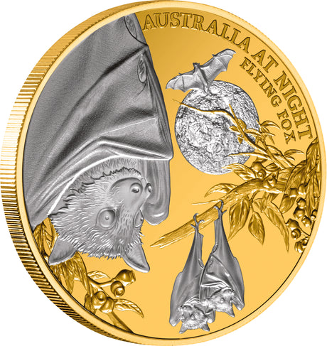 Niue 2023 $1 Australia at Night Flying Fox 1oz .9999 Gold Proof Coin 150 Mintage