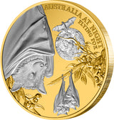 Niue 2023 $1 Australia at Night Flying Fox 1oz .9999 Gold Proof Coin 150 Mintage