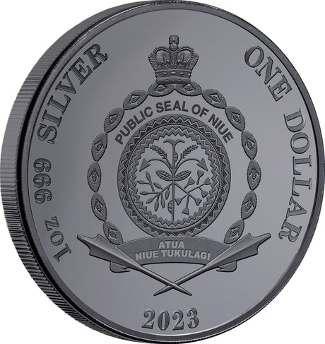 Niue 2023 $1 Australia at Night Flying Fox 1oz .999 Silver Black Proof 1000 Mintage
