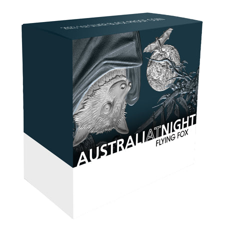 Niue 2023 $1 Australia at Night Flying Fox 1oz .999 Silver Black Proof 1000 Mintage