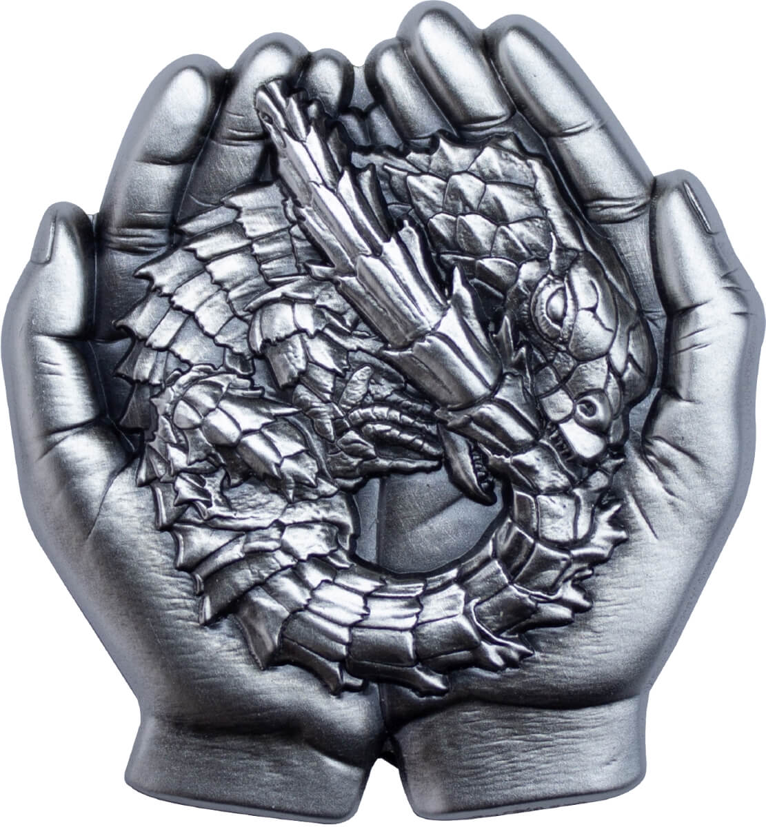 KOMSCO South Korea 2024 Armadillo Girdled Lizard 1 oz .999 Silver Antiqued UHR Stacker Convex