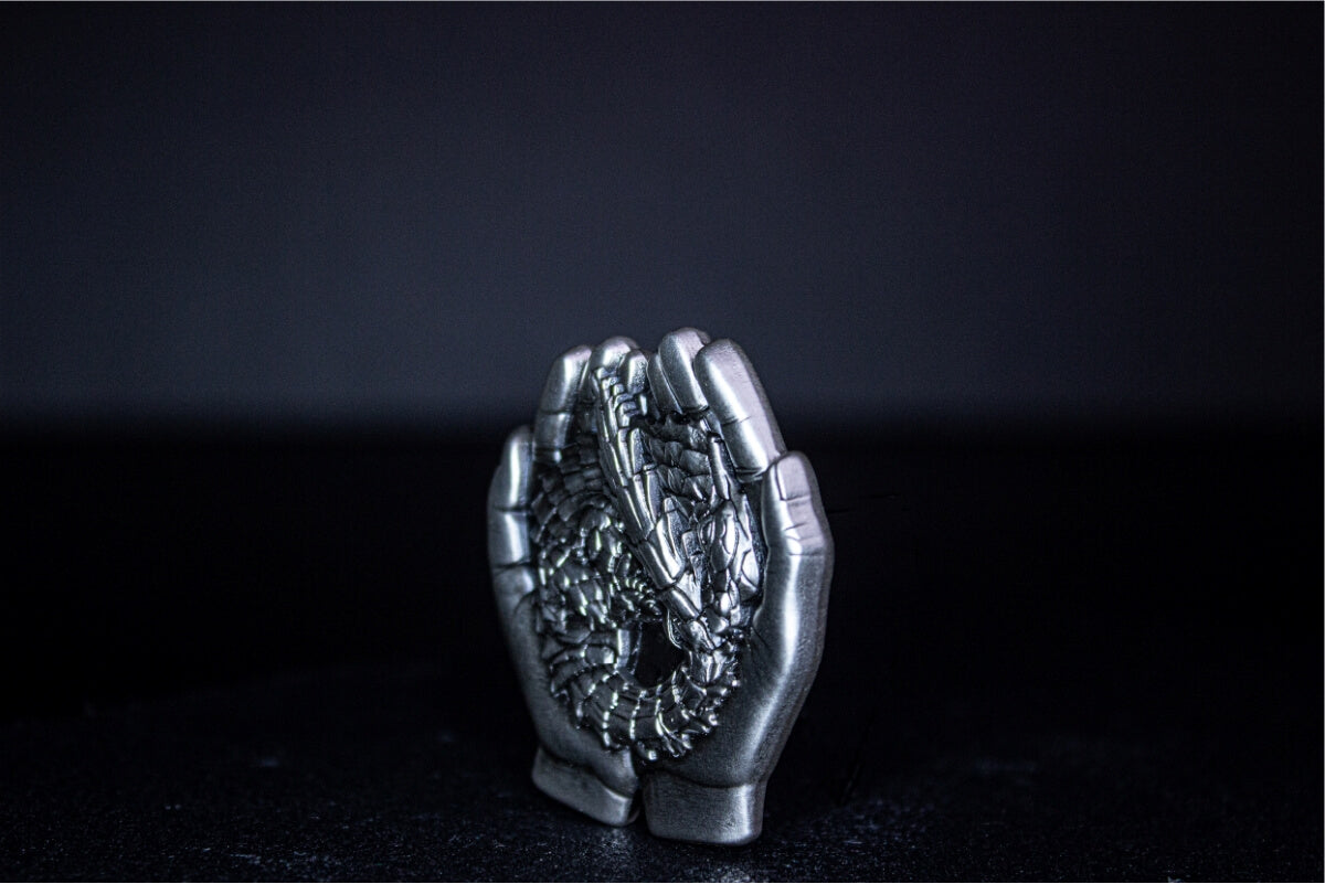 KOMSCO South Korea 2024 Armadillo Girdled Lizard 1 oz .999 Silver Antiqued UHR Stacker Styled