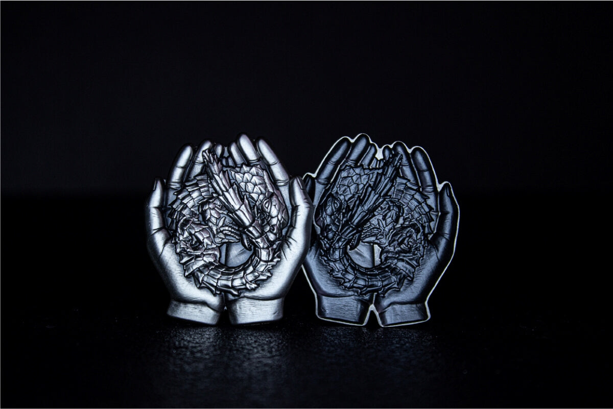 KOMSCO South Korea 2024 Armadillo Girdled Lizard 1 oz .999 Silver Antiqued UHR Stacker Convexand Concave
