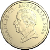 Australia 2024 $1 Bluey Dollarbucks Al-Br Coloured Uncirculated Coin Obverse Showing the effigy of King Charles III and the words of: CHARLES III AUSTRALIA 2024