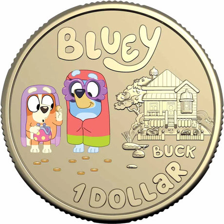 Australia 2024 $1 Bluey Dollarbucks Al-Br Coloured Uncirculated Coin The Grannies