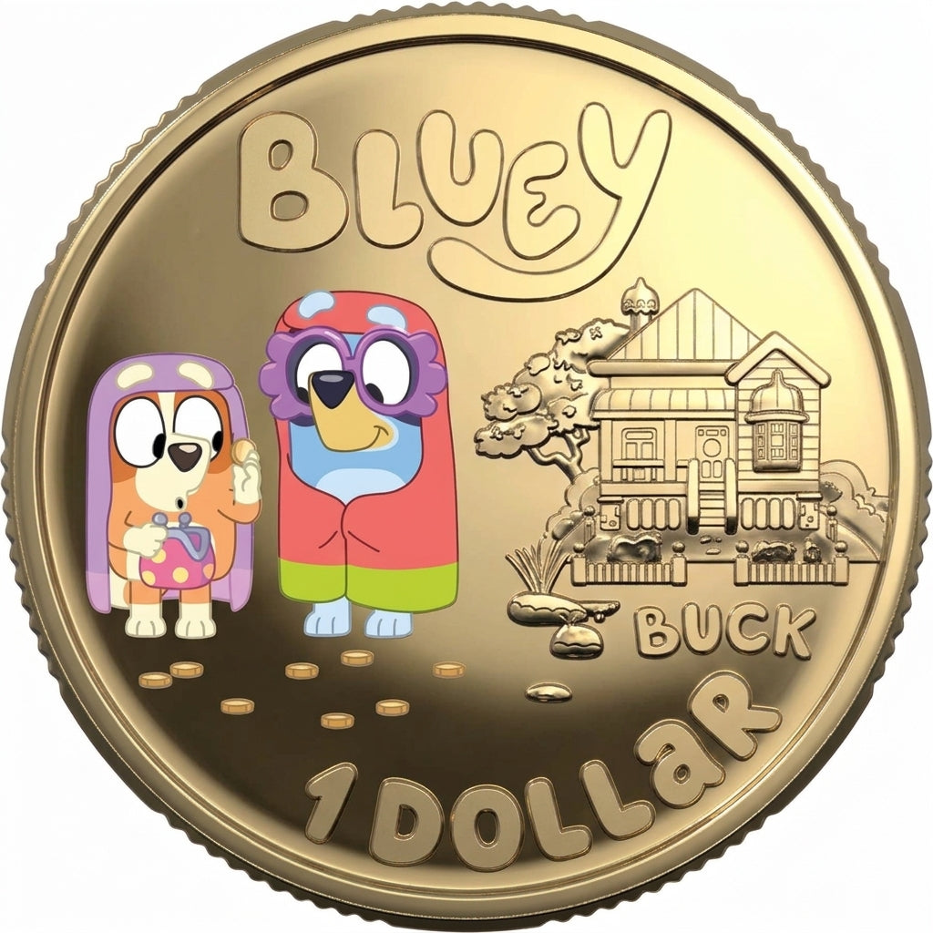 Australia 2024 $1 Bluey Dollarbucks Al-Br Coloured Uncirculated Coin The Grannies