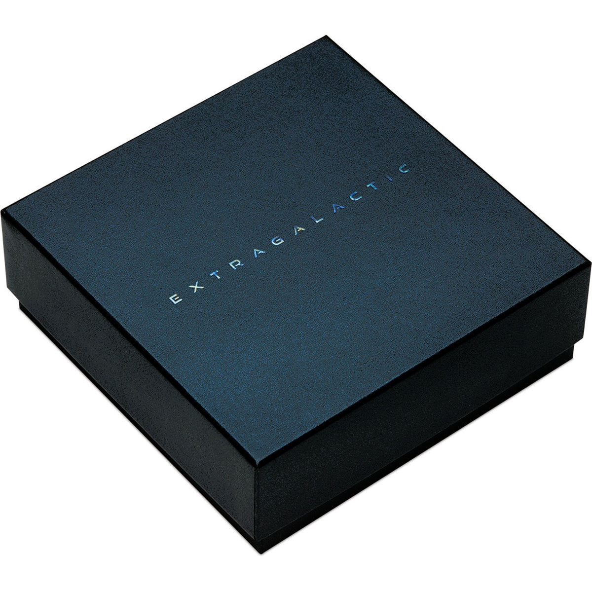 Black box with 'Extragalactic' branding on a white background
