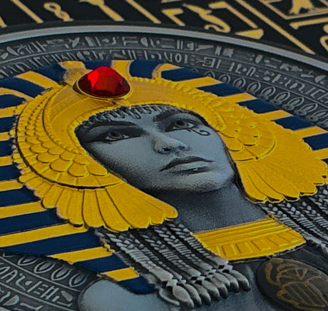 Niue 2025 $5 CLEOPATRA 2 Oz .999 Selectively Gold Plated Antique Silver Coin