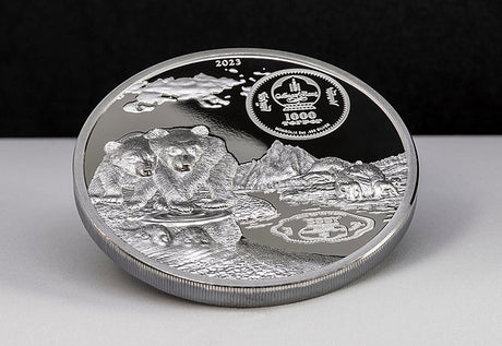 Mongolia 2023 1000 Togrog BROWN BEAR Growing Up 2 Oz High Relief Silver Proof
