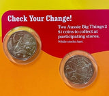 Australia 2025 Aussie Big Things Display Folder and Set of 12 x $1 Coins - Opened Tube *BONUS TWO COINS*