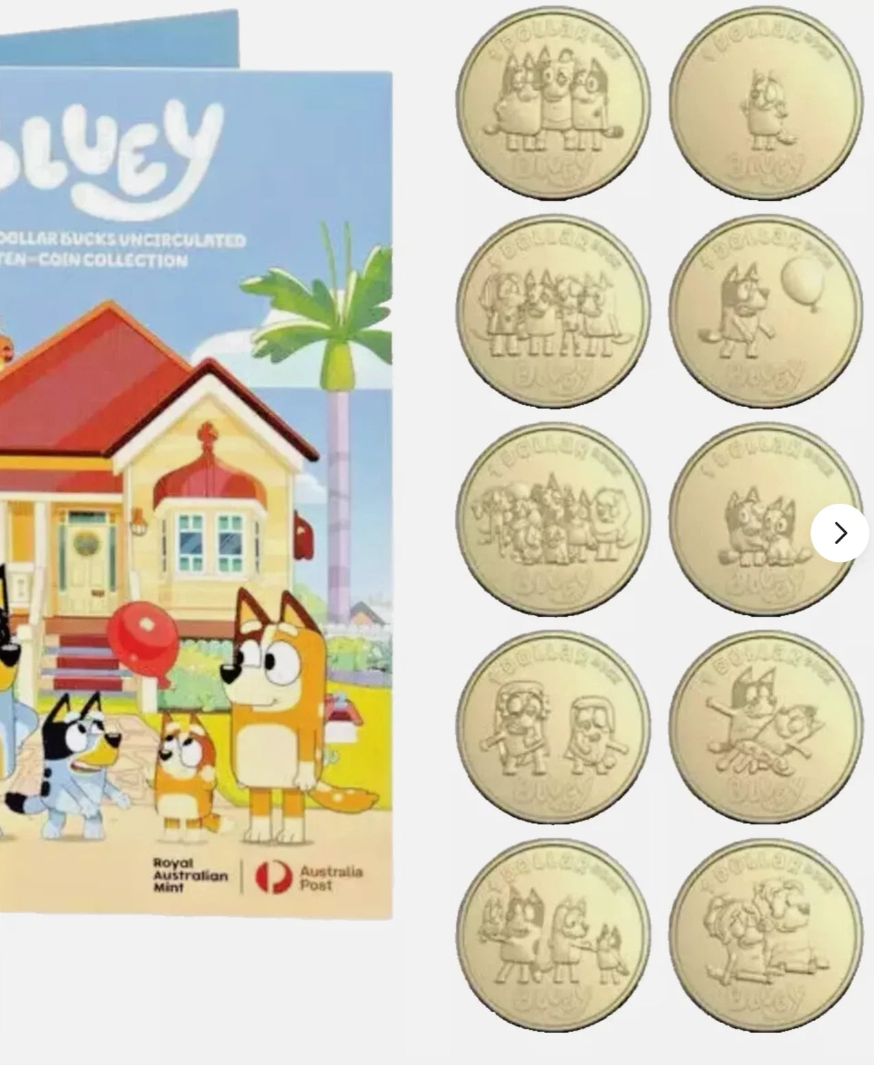 Australia 2024 $1 BLUEY 10-Coin Tube and Folder Set