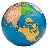 Globes with metallic finishes on a white background