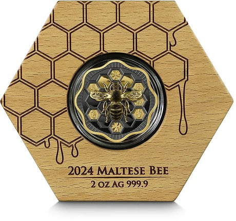 PRE-ORDER  Malta 2024 10 Euro Maltese BEE 2 oz High Relief Black Ruthenium Germania Mint