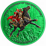 PRE-ORDER Carpathian Mint 2026 5 Thalers Four Horsemen of the Apocalypse Black Horse – Space Green 1 oz .999 Silver Coin