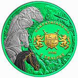 PRE-ORDER Carpathian Mint 2026 5 Thalers Four Horsemen of the Apocalypse Black Horse – Space Green 1 oz .999 Silver Coin