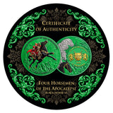 PRE-ORDER Carpathian Mint 2026 5 Thalers Four Horsemen of the Apocalypse Black Horse – Space Green 1 oz .999 Silver Coin