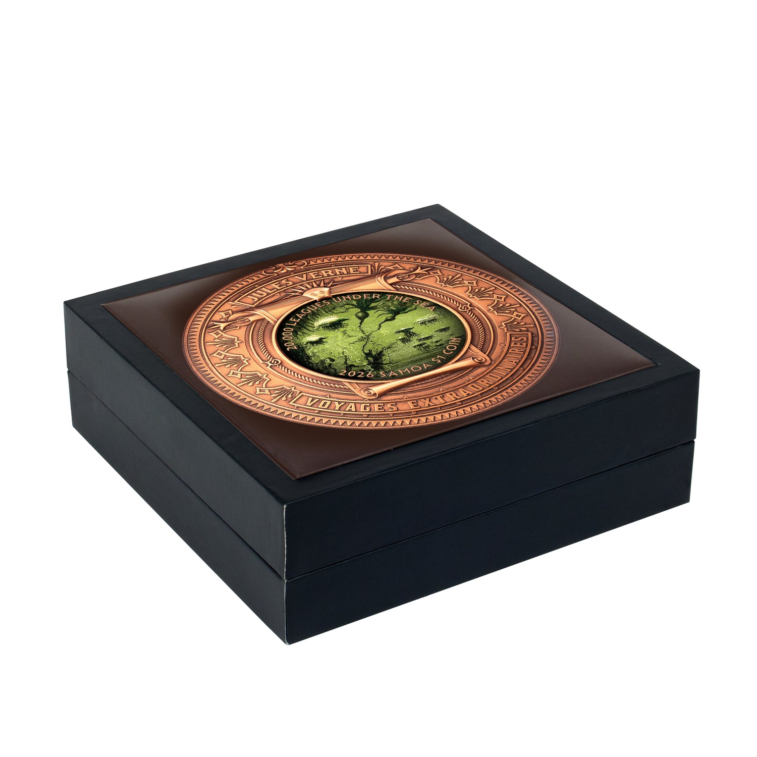 Samoa 2026 $1 20,000 LEAGUES UNDER THE SEA High Relief Rotating 15 grams .999 Silver & Copper Bimetal Antique Box