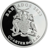 Barbados 2023 $1/4 King Charles III Coronation  Silver-plated Prooflike Coin