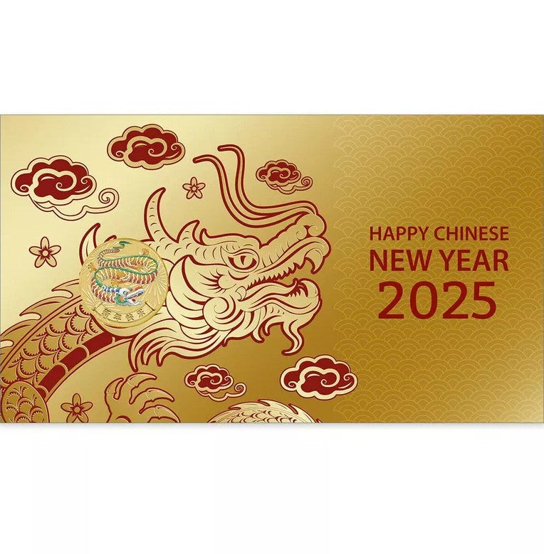 Tuvalua 2025 $1 HAPPY CHINESE NEW YEAR  Stamp and Coin Cover PNC PERTH MINT
