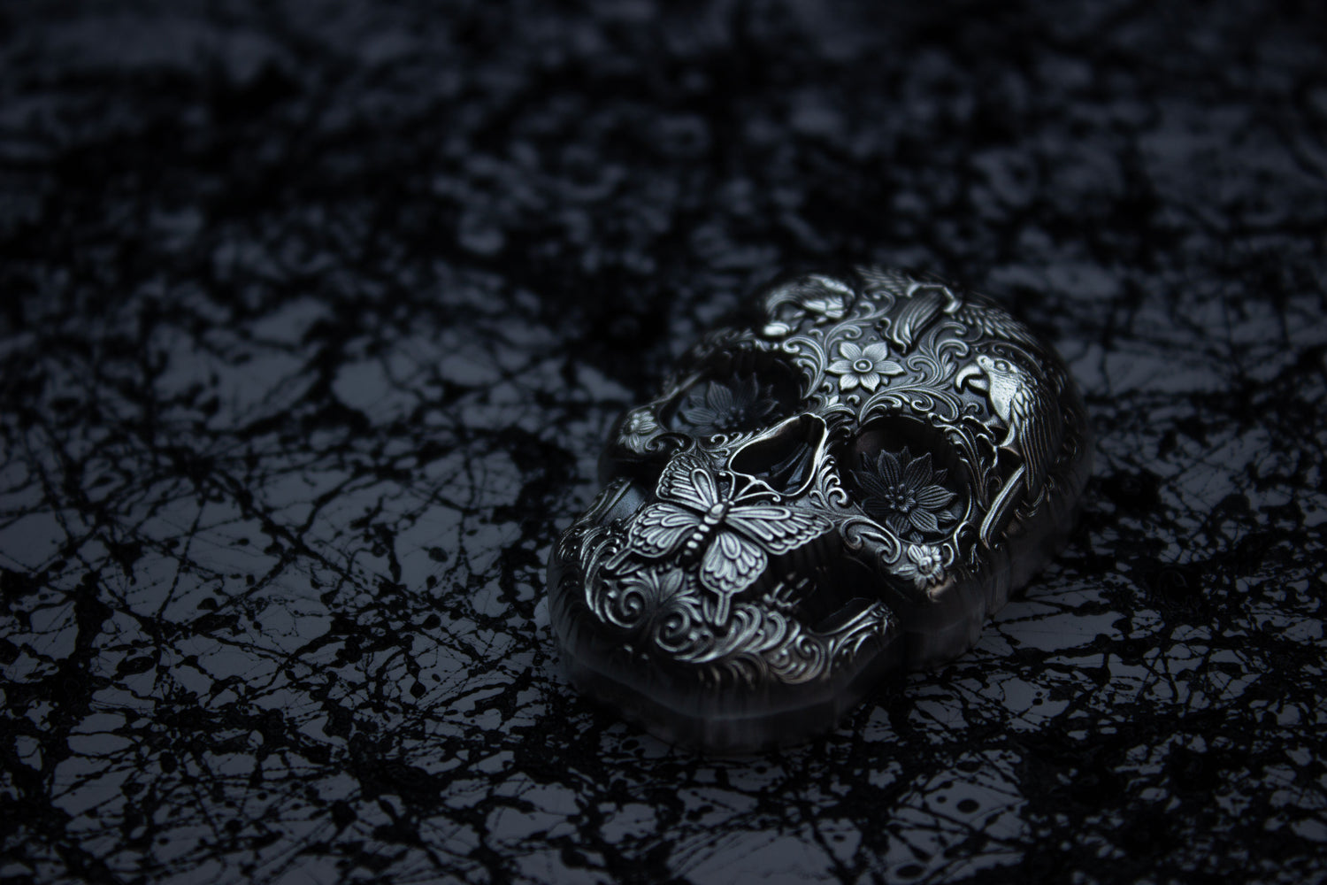 PRE-ORDER South Korea 2026 KOMSCO CALAVERA de PLATA Skull .999 Silver Antiqued Stacker
