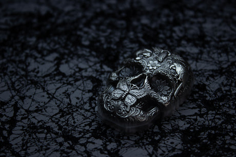 PRE-ORDER South Korea 2026 KOMSCO CALAVERA de PLATA Skull .999 Silver Antiqued Stacker