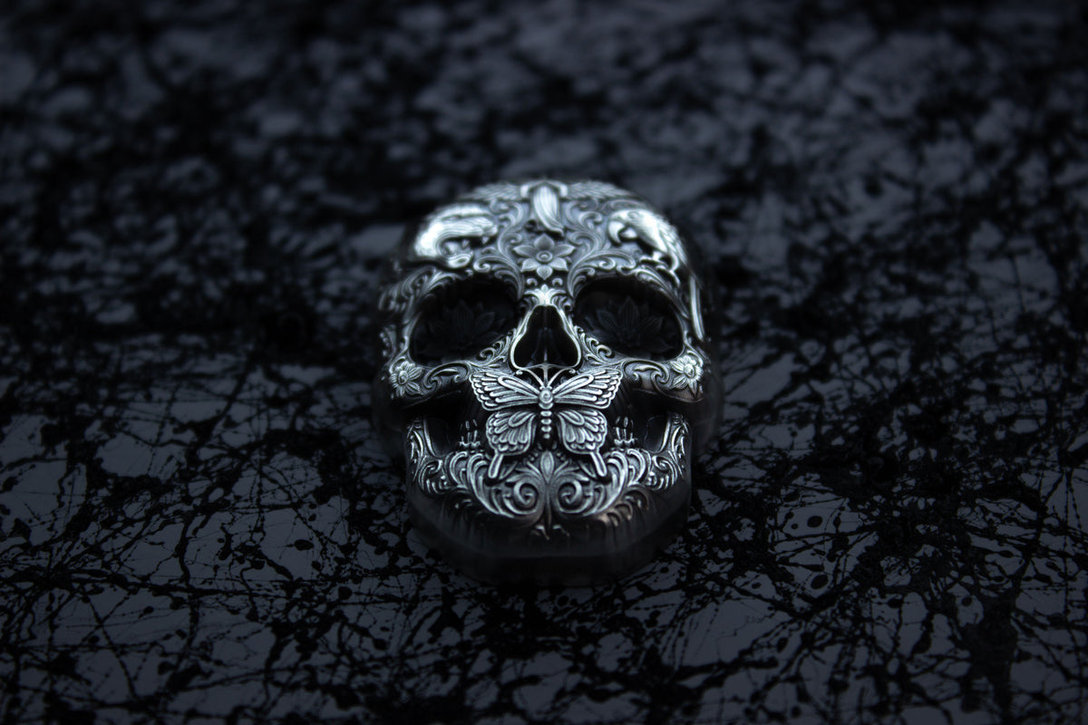 PRE-ORDER South Korea 2026 KOMSCO CALAVERA de PLATA Skull .999 Silver Antiqued UHR Stacker