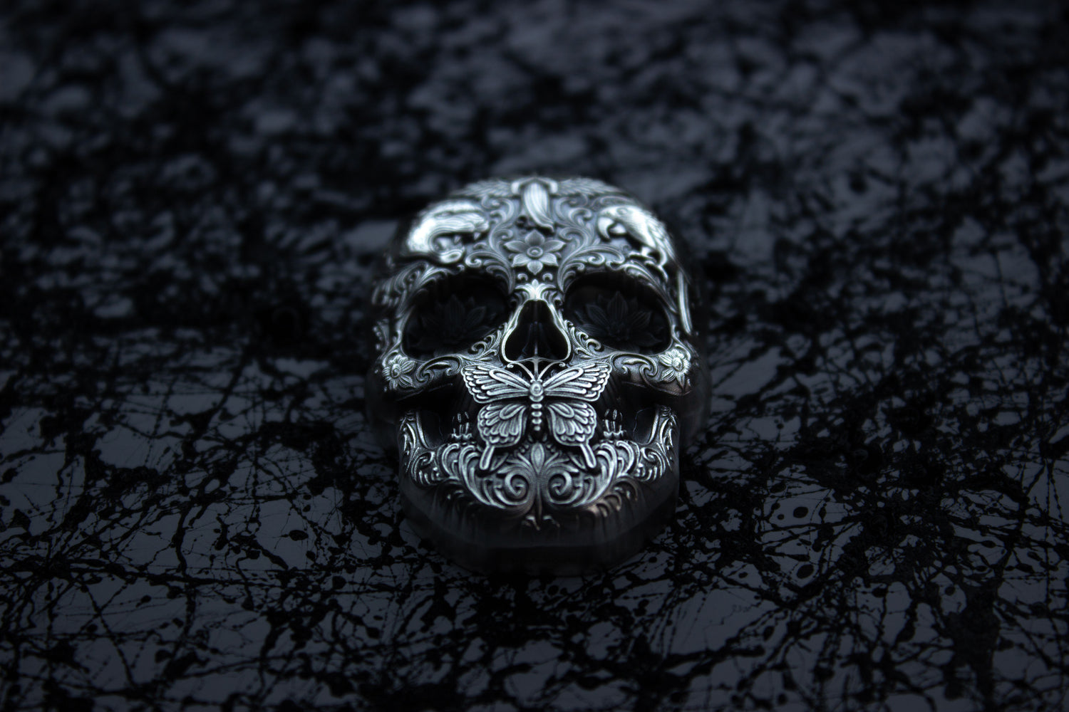 PRE-ORDER South Korea 2026 KOMSCO CALAVERA de PLATA Skull .999 Silver Antiqued UHR Stacker