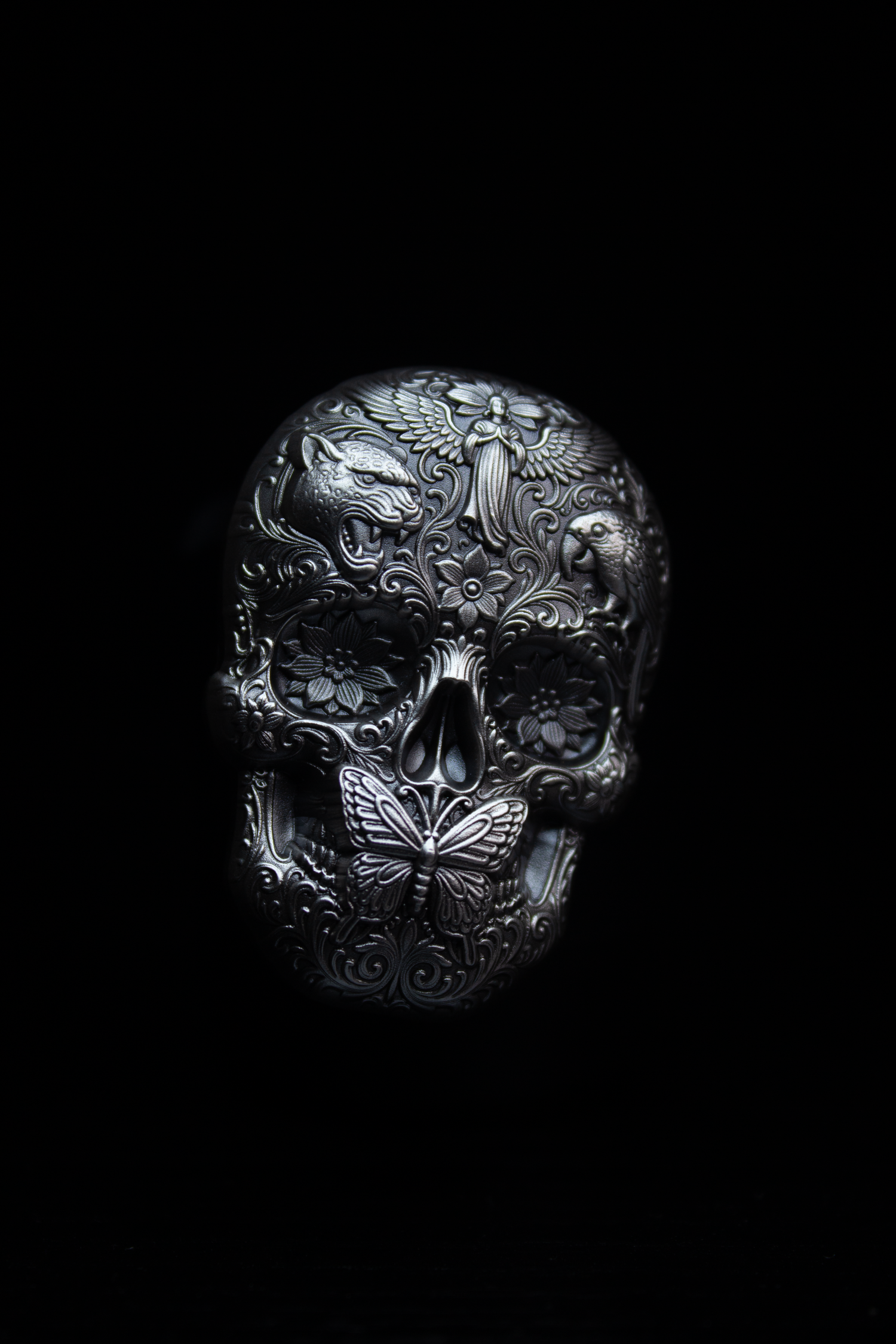 PRE-ORDER South Korea 2026 KOMSCO CALAVERA de PLATA Skull Silver Antiqued UHR Stacker