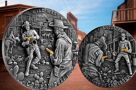 Cameroon 2024 3000 Francs CFA Cowboy Duel: Wild West Series - 2oz .999 Silver Coin High Relief