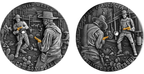 Cameroon 2024 3000 Francs CFA Cowboy Duel: Wild West Series - 2oz .999 Silver Coin High Relief