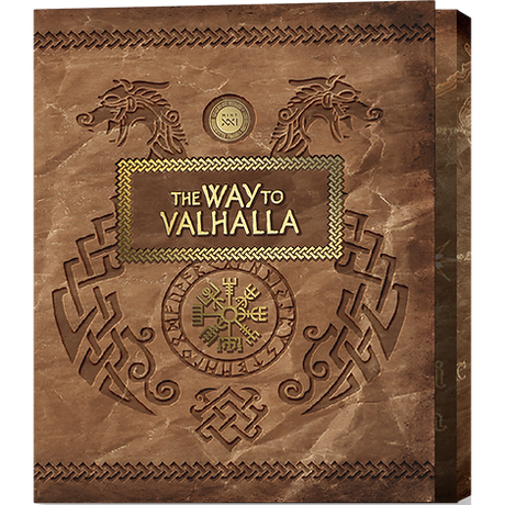 The Way to Valhalla collector book cover with dragon heads and Norse-inspired symbols