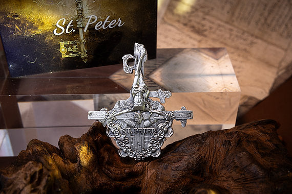 Cameroon 2025 2000 Francs CRUCIFIXION of ST. PETER - 12 Apostles Series 2oz Antiqued Silver Mintage:199