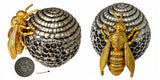 Cameroon 2026 2000 Francs CFA Bee -  Rulers of the Nest 2 oz Silver Coin Certificate with Specifications and Hologram security seal Certificate 2- 3 Views of the Coin- The Base of the Beehive or Obverse, Side view of Beehive with Gold Bee on It, and Front view  of Beehive with Gold Bee showing boyth Wings