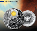 Cameroon 2026 3000 Francs CFA  VERSUS - HEAVEN & HELL 3oz Gold Plated .999 Silver Reverse and Obverse