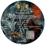 PRE-ORDER Carpathians 2026 5 Thalers Black Horse Ennobling Bullion 1 oz Silver Coin Certificate showing Coin Specifications and Hologram Security label