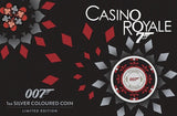 Tuvalu $1 2023 James Bond Casino Royale - Casino Chip 1oz .9999 Silver Coloured Coin In Card