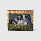 Framed artwork with a certificate of authenticity on a light gray background