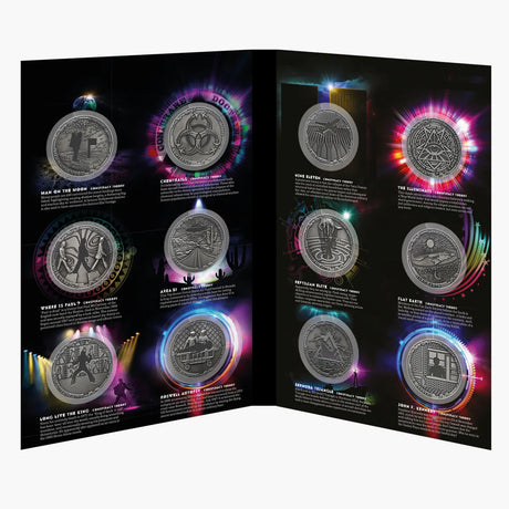 Samoa 2022 50 Cents CONSPIRACY THEORY Complete Coin Collection- 12 x 50mm Coins UV Ink, Antique SIlver .999 Plating, Cut Out Technique 12 Coins