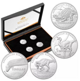 Australia 2022 $1 DINOSAURS .999 Silver Proof four-Coin Set Limited Edition of 1000
