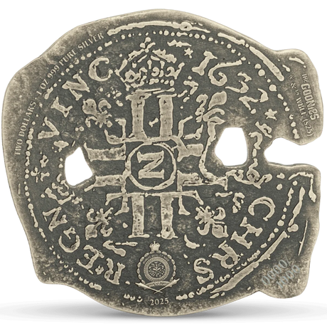 Niue 2025 $2 The Goonies Spanish Doubloon 1 oz .999 Silver Antiqued ^HUGE 51.5mm*