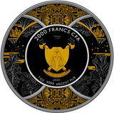 Cameroon  2024 2000 Francs CFA DURGA Rhuthenium Dark Gilded 1 oz .9999 Silver Coin