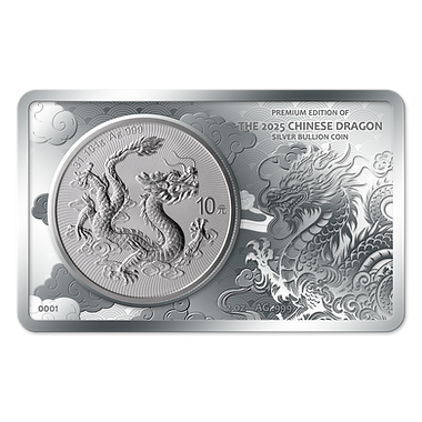 People's Republic of China PRC 2025 - / 10 Yuan THE CHINESE BULLION DRAGON COIN IN BAR 2 + 1oz Silver 2025 Made