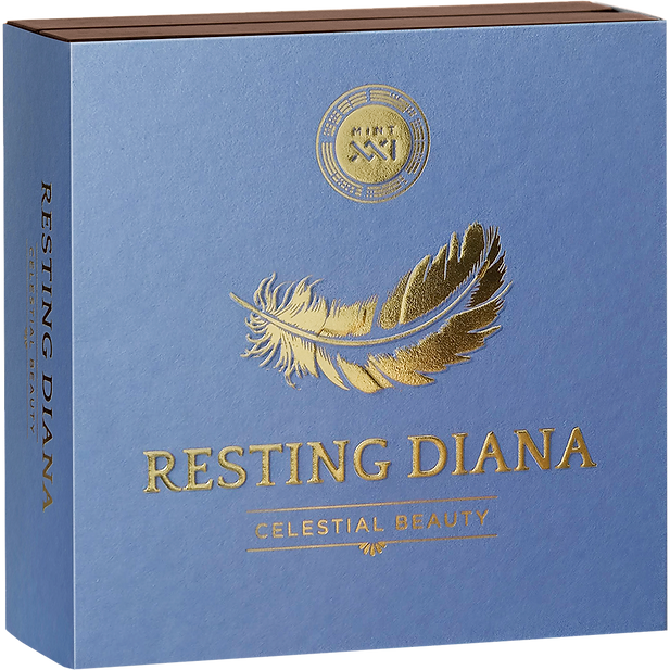 Cameroon 2025 2000F RESTING DIANA Celestial Beauty 2 oz Antiqued Silver Coin