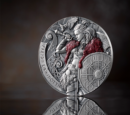 Cameroon 2024 2000 Francs CFA FREYDIS EIRIKSDOTTIR - The Way to Valhalla - 2 oz .999 Silver Coin
