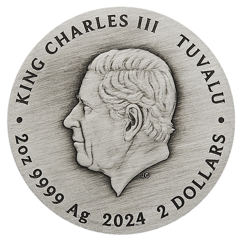 Tuvalu 2024 $2 Frida Kahlo - 2oz Silver Antiqued Coloured Coin