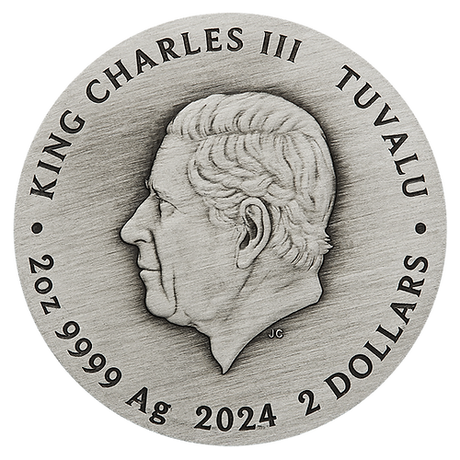 Tuvalu 2024 $2 Frida Kahlo - 2oz Silver Antiqued Coloured Coin